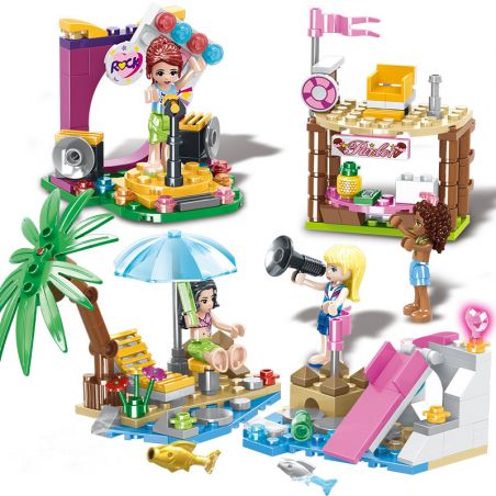 SX 3013-2 3013-3 3013-4 3013-1 non  BÃI BIỂN THIÊN ĐƯỜNG 4 KIỂU TẮM NẮNG CÁT VÀNG MÁNG TRƯỢT BÊN BỜ SONG HOANG QUÁN bộ đồ chơi xếp lắp ráp ghép mô hình  FRIEND BEACH PARADISE Các Bạn Gái 250 khối