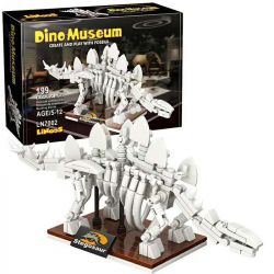 LINOOS LN7002 7002 non  BỘ XƯƠNG STEGOSAURUS bộ đồ chơi xếp lắp ráp ghép mô hình Dino Museum DINO MUSEUM STEGOSAUR Bảo Tàng Khủng Long 199 khối
