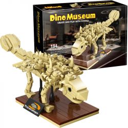 LINOOS LN7004 7004 non  BỘ XƯƠNG ANKYLOSAURUS bộ đồ chơi xếp lắp ráp ghép mô hình Dino Museum DINO MUSEUM ANKYLOSAURUS Bảo Tàng Khủng Long 194 khối
