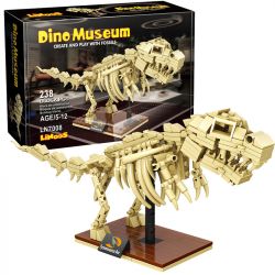 LINOOS LN7008 7008 non  BỘ XƯƠNG KHỦNG LONG BẠO CHÚA bộ đồ chơi xếp lắp ráp ghép mô hình Dino Museum DINO MUSEUM TYRANNOSAURUS REX Bảo Tàng Khủng Long 238 khối