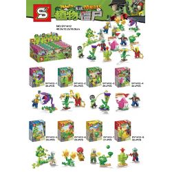 SHENG YUAN SY SY1412 1412 non  PLANTS VS.ZOMBIES 8 bộ đồ chơi xếp lắp ráp ghép mô hình Plants Vs Zombies Hoa Quả Nổi Giận 261 khối