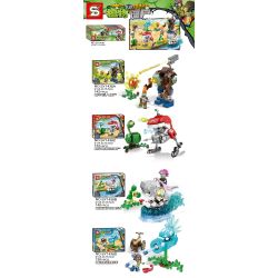 SHENG YUAN SY SY1438 1438 non  4 LOẠI MECHA GIANT ZOMBIES RUGBY SHARK BOSS ICE PEA SHOOTER bộ đồ chơi xếp lắp ráp ghép mô hình Plants Vs Zombies PLANTS VS.ZOMBIES Hoa Quả Nổi Giận 544 khối