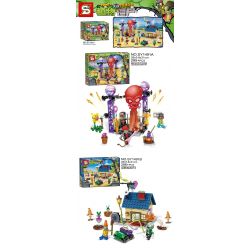 SHENG YUAN SY SY1491 1491 non  2 VÙNG NĂNG ĐỘNG THỜI KỲ ĐÁ bộ đồ chơi xếp lắp ráp ghép mô hình Plants Vs Zombies PLANTS VS.ZOMBIES Hoa Quả Nổi Giận 581 khối