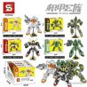 SHENG YUAN SY SY6496A 6496A SY6496B 6496B SY6496C 6496C SY6496D 6496D non  JACKIE FAMILY 4 KIỂU bộ đồ chơi xếp lắp ráp ghép mô hình Mecha THE MECHA Người Máy 1171 khối