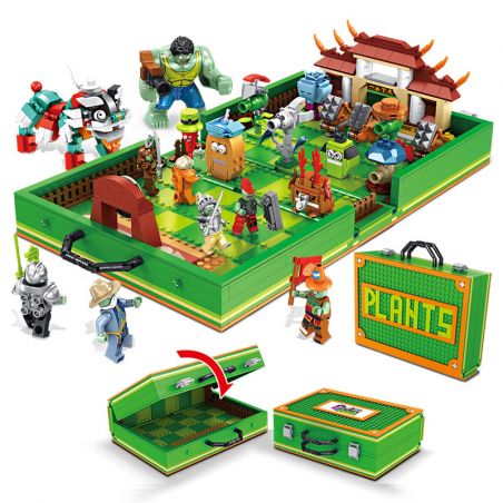 ELEPHANT JX90084 90084 non  KUNG FU WORLD VALI bộ đồ chơi xếp lắp ráp ghép mô hình Plants Vs Zombies PLANTS WAR Hoa Quả Nổi Giận 1206 khối
