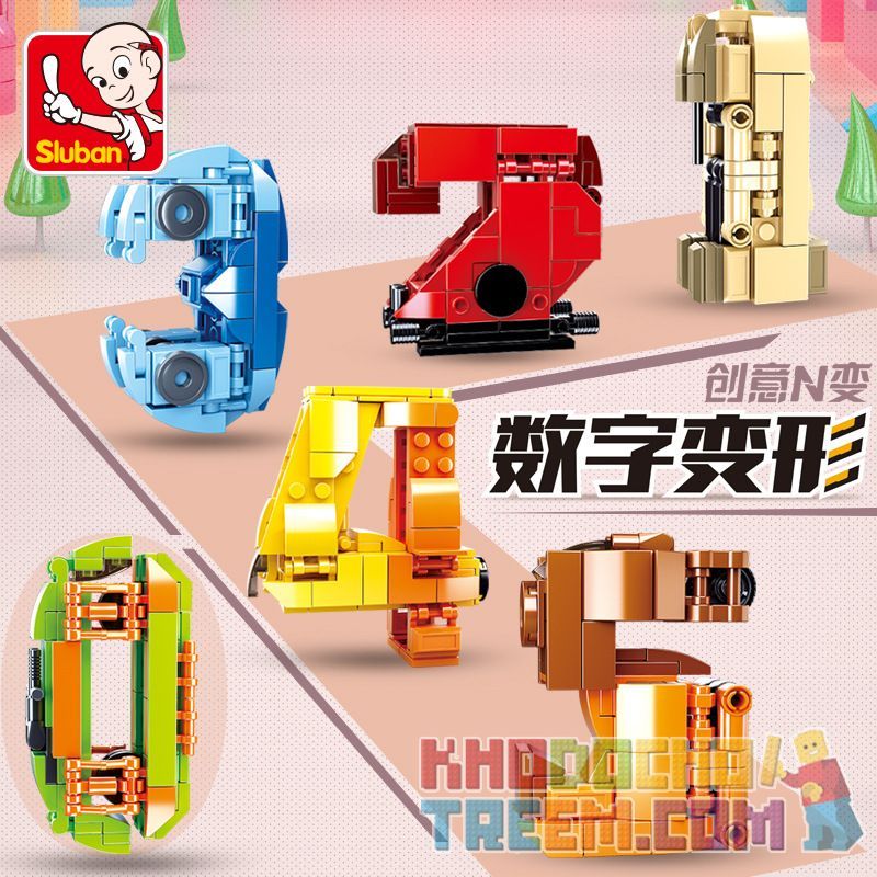 SLUBAN M38-B0819 B0819 0819 M38B0819 38-B0819 non  BIẾN DẠNG KỸ THUẬT SỐ 6 LOẠI bộ đồ chơi xếp lắp ráp ghép mô hình Creator Sáng Tạo 596 khối