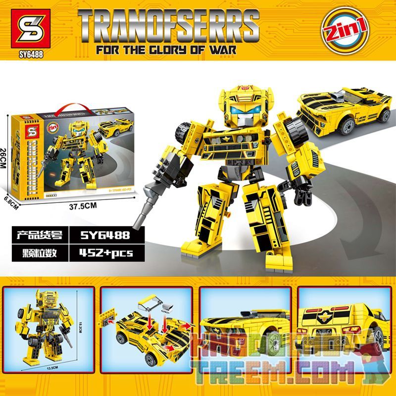 SHENG YUAN SY SY6488 6488 non  CON ONG bộ đồ chơi xếp lắp ráp ghép mô hình Transformers TRANOFSERRS FOR THE GLORY WAR Robot Đại Chiến Người Máy Biến Hình 452 khối
