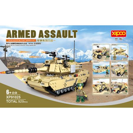 XIPOO XP91025A 91025A non  XE TĂNG CHIẾN ĐẤU CHỦ LỰC ABRAMS CỦA MỸ bộ đồ chơi xếp lắp ráp ghép mô hình Tank Battle M1A2 ABRAMS Xe Tăng Đối Đầu 929 khối