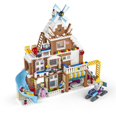 QIZHILE 50011 non  BIỆT THỰ SUNNY GREENWOOD bộ đồ chơi xếp lắp ráp ghép mô hình Frozen Nữ Hoàng Băng Giá 726 khối