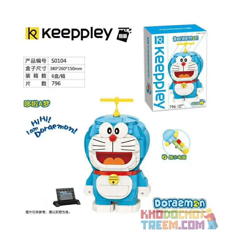 KEEPPLEY S0104 0104 non  ĐUỐC THU NHỎ DORAEMON VỚI CHUỒN TRE bộ đồ chơi xếp lắp ráp ghép mô hình Mèo Máy Thông Minh 796 khối