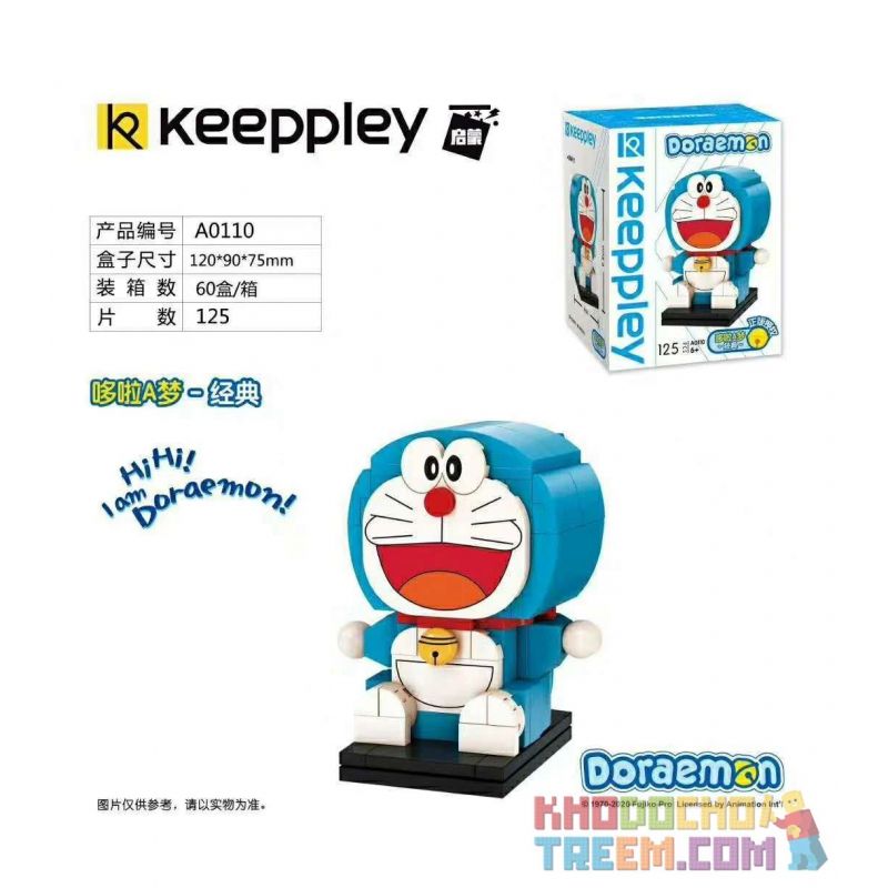 KEEPPLEY A0110 0110 non  DORAEMON CỔ ĐIỂN bộ đồ chơi xếp lắp ráp ghép mô hình Mèo Máy Thông Minh 125 khối