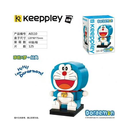 KEEPPLEY A0110 0110 non  DORAEMON CỔ ĐIỂN bộ đồ chơi xếp lắp ráp ghép mô hình Mèo Máy Thông Minh 125 khối