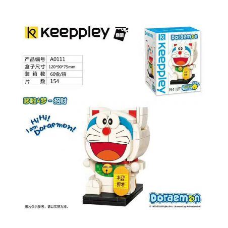 KEEPPLEY A0111 0111 non  DORAEMON- MAY MẮN bộ đồ chơi xếp lắp ráp ghép mô hình Mèo Máy Thông Minh 154 khối