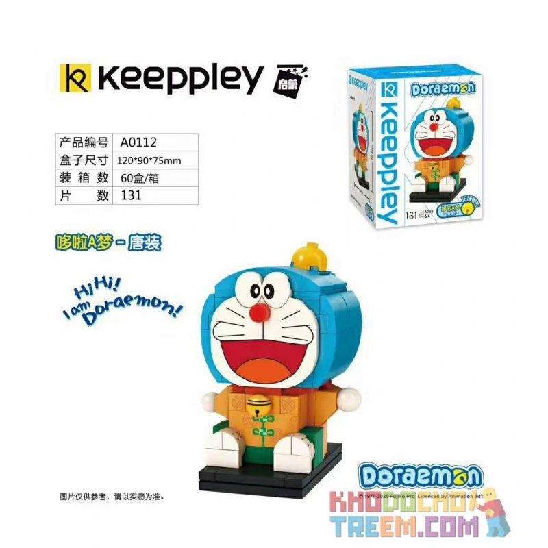 KEEPPLEY A0112 0112 non  BỘ ĐỒ ĐÔRÊMON bộ đồ chơi xếp lắp ráp ghép mô hình Doraemon Mèo Máy Thông Minh 131 khối