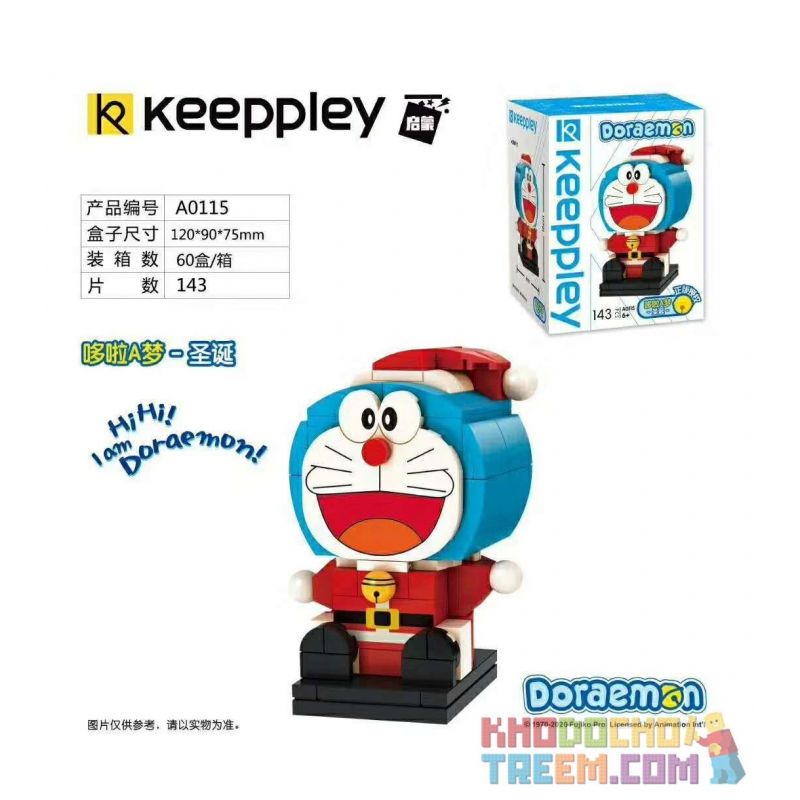 KEEPPLEY A0115 0115 non  DORAEMON - GIÁNG SINH bộ đồ chơi xếp lắp ráp ghép mô hình Mèo Máy Thông Minh 143 khối