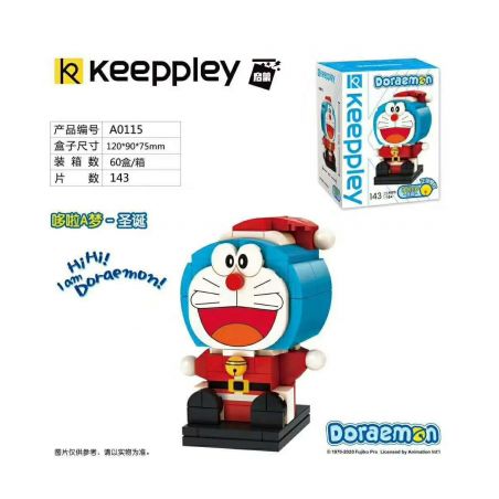 KEEPPLEY A0115 0115 non  DORAEMON - GIÁNG SINH bộ đồ chơi xếp lắp ráp ghép mô hình Mèo Máy Thông Minh 143 khối