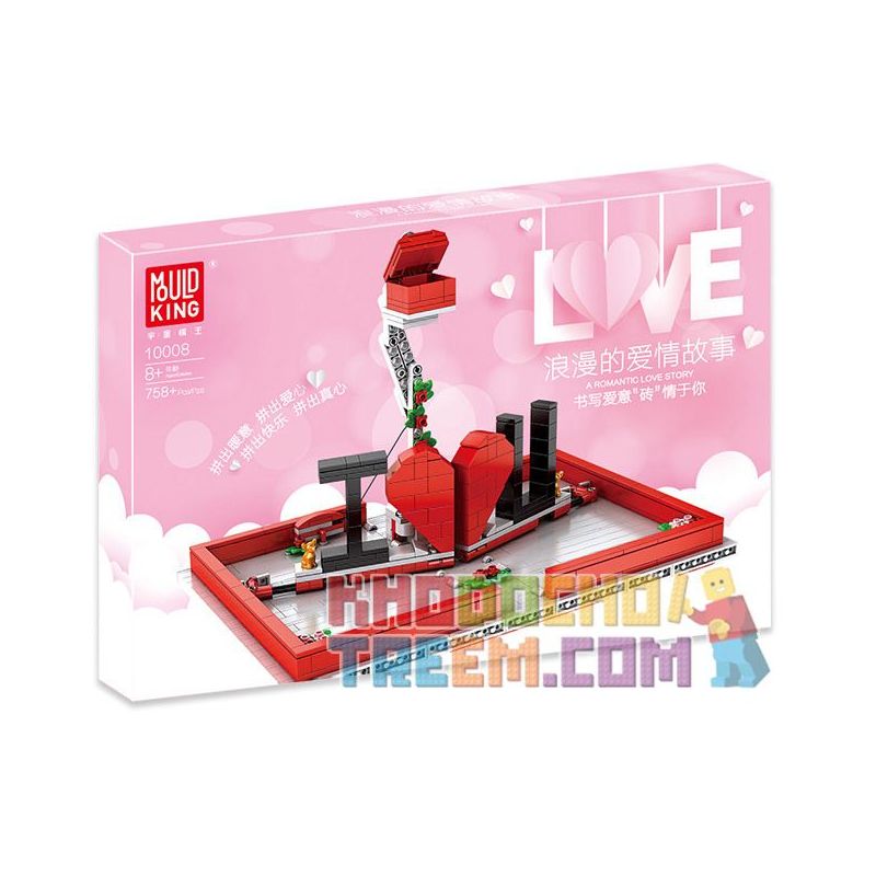 MouldKing 10008 Mould King 10008 REBRICKABLE MOC-22083 22083 MOC22083 non  CUỐN SÁCH TỎ TÌNH LÃNG MẠN CÂU CHUYỆN YÊU bộ đồ chơi xếp lắp ráp ghép mô hình POP-UP HEART AND RING BOX 758 khối