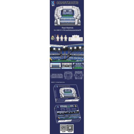 KAIYU K86101 86101 non  SÂN VẬN ĐỘNG BÓNG ĐÁ REAL MADRID bộ đồ chơi xếp lắp ráp ghép mô hình Creator Sáng Tạo 4750 khối