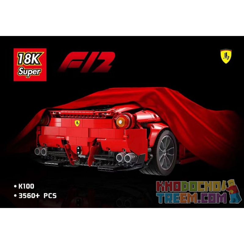 SUPER 18K K100 non  FERRARI F12. bộ đồ chơi xếp lắp ráp ghép mô hình  Kỹ Thuật Công Nghệ Cao Mô Hình Phương Tiện 3571 khối