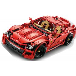 Decool 33007 Jisi 33007 non  XE THỂ THAO MÀU ĐỎ tỷ lệ 1:10 bộ đồ chơi xếp lắp ráp ghép mô hình  RED FIRE - SPORTS CAR Kỹ Thuật Công Nghệ Cao Mô Hình Phương Tiện 1441 khối