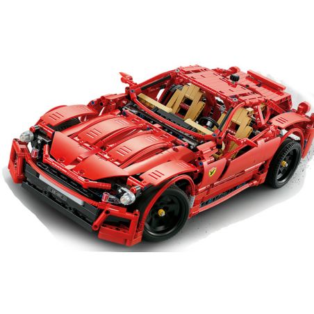 Decool 33007 Jisi 33007 non  XE THỂ THAO MÀU ĐỎ tỷ lệ 1:10 bộ đồ chơi xếp lắp ráp ghép mô hình  RED FIRE - SPORTS CAR Kỹ Thuật Công Nghệ Cao Mô Hình Phương Tiện 1441 khối
