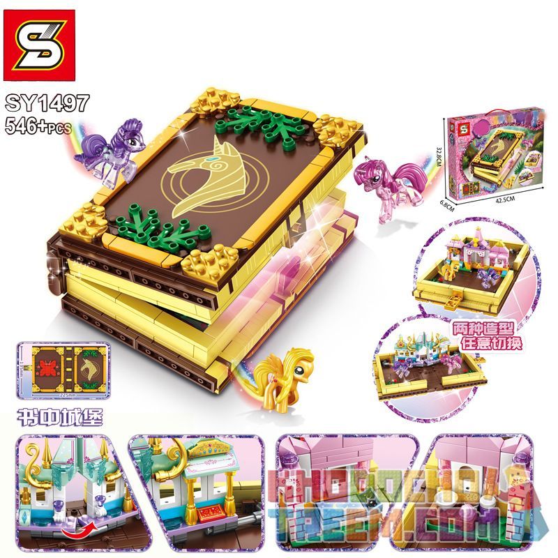 SHENG YUAN SY SY1497 1497 non  LÂU ĐÀI TRONG SÁCH bộ đồ chơi xếp lắp ráp ghép mô hình My Little Pony Chú Ngựa Nhỏ 546 khối