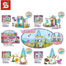 SHENG YUAN SY SY1460A 1460A SY1460B 1460B SY1460C 1460C SY1460D 1460D non  DREAM PONY CASTLE 4 TỔ HỢP GARDEN OF DREAMS HOUSE MAGNIFICENCE TRANQUIL FLOWERS bộ đồ chơi xếp lắp ráp ghép mô hình My Little Pony Chú Ngựa Nhỏ 496 khối