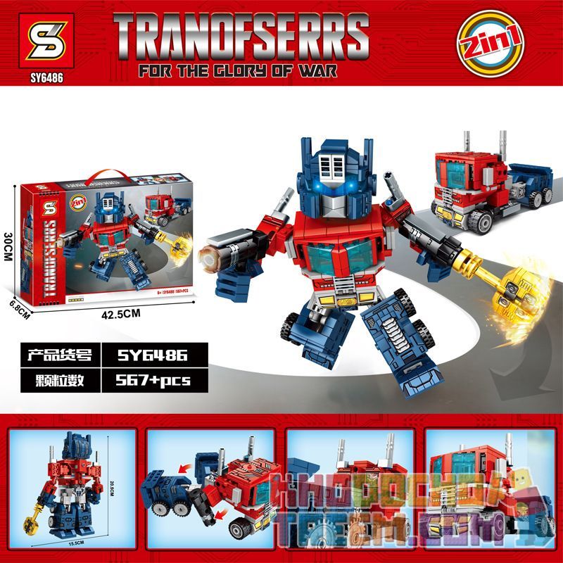 SHENG YUAN SY SY6486 6486 non  OPTIMUS. bộ đồ chơi xếp lắp ráp ghép mô hình Transformers TRANOFSERRS FOR THE GLORY WAR Robot Đại Chiến Người Máy Biến Hình 567 khối
