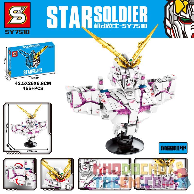 SHENG YUAN SY SY7510 7510 non  CORNERROBERT. bộ đồ chơi xếp lắp ráp ghép mô hình Gundam STAR SOLDIER Đại Chiến Gundam 455 khối
