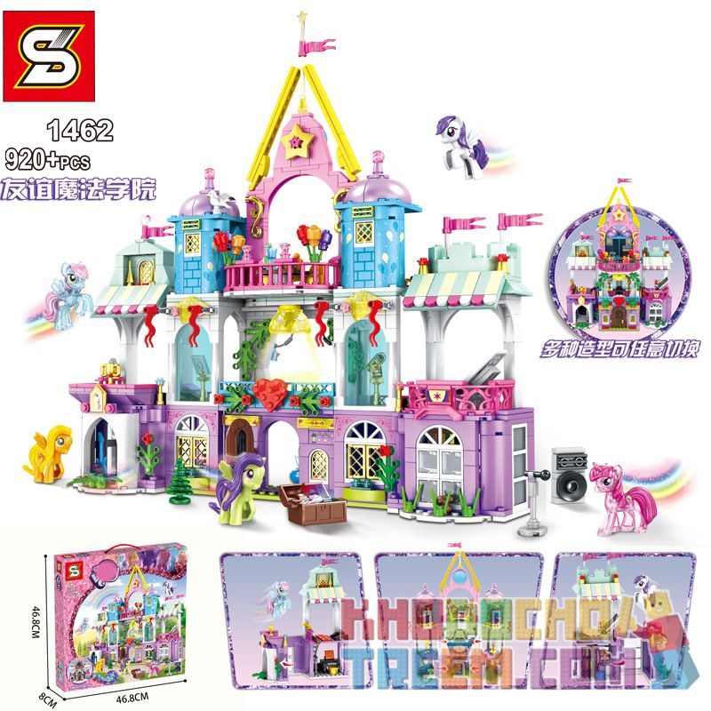 SHENG YUAN SY SY1462 1462 non  HỌC VIỆN PHÁP THUẬT HỮU NGHỊ bộ đồ chơi xếp lắp ráp ghép mô hình My Little Pony Chú Ngựa Nhỏ 920 khối