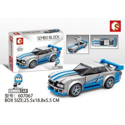 SEMBO 607067 non  ĐƯỜNG CHÂN TRỜI R34 CỦA BRIAN bộ đồ chơi xếp lắp ráp ghép mô hình Speed Champions Racing Cars FAMOUS CAR Đua Xe Công Thức 183 khối