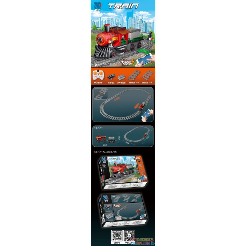 KAIYU K96121 96121 non  TÀU ĐIỀU KHIỂN TỪ XA bộ đồ chơi xếp lắp ráp ghép mô hình City TRAIN Thành Phố 148 khối