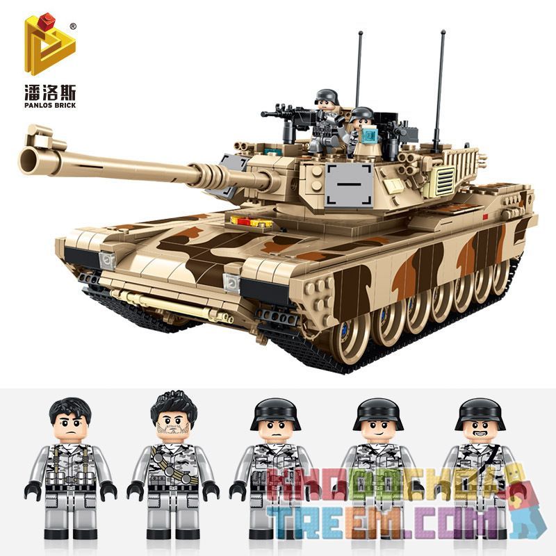 PanlosBrick 632010 Panlos Brick 632010 non  XE TĂNG CHIẾN ĐẤU CHỦ LỰC M1A2 bộ đồ chơi xếp lắp ráp ghép mô hình Military Army M1A2 ABRAMS MAIN BATTLE TANK Quân Sự Bộ Đội 1630 khối