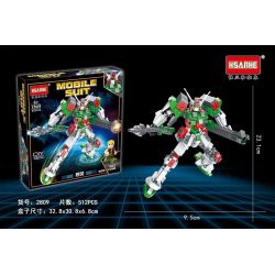 HSANHE 2809 non  BÃO MƯA ĐÁ bộ đồ chơi xếp lắp ráp ghép mô hình Gundam MOBILE SUIT Đại Chiến Gundam 512 khối