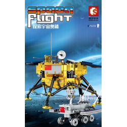 SEMBO 203301 non  THÁM HIỂM MẶT TRĂNG bộ đồ chơi xếp lắp ráp ghép mô hình Space Flight Thám Hiểm Không Gian 702 khối