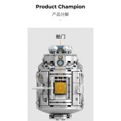 SEMBO 203302 non  TÀU VŨ TRỤ bộ đồ chơi xếp lắp ráp ghép mô hình Space Flight Thám Hiểm Không Gian 804 khối