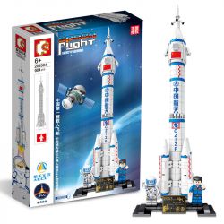 SEMBO 203304 203304C non  TÀU VŨ TRỤ CÓ NGƯỜI LÁI bộ đồ chơi xếp lắp ráp ghép mô hình Space Flight Thám Hiểm Không Gian 904 khối