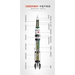 SEMBO 203305 non  ROCKET NGÀY 1 THÁNG 3 bộ đồ chơi xếp lắp ráp ghép mô hình Space Flight Thám Hiểm Không Gian 2147 khối