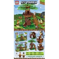 PRCK 63038 non  NGÔI NHÀ TRÊN CÂY TRONG RỪNG bộ đồ chơi xếp lắp ráp ghép mô hình Minecraft MY WORLD Game Xây Dựng 554 khối