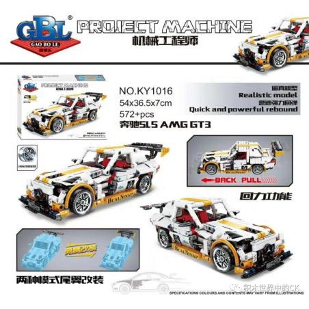 B BRAND 1016B GBL KY1016 1016 XIANG JUN XJ-082F 082F XJ082F non  XE MERCEDES-BENZ SLS AMG GT3 PULLBACK bộ đồ chơi xếp lắp ráp ghép mô hình  Kỹ Thuật Công Nghệ Cao Mô Hình Phương Tiện 572 khối