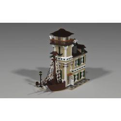 PANGU PG-12003 12003 PG12003 URGE 30103 non  NHÀ HÀNG HOUSEBOAT bộ đồ chơi xếp lắp ráp ghép mô hình Town BOAT HOUS DINER Thị Trấn 2196 khối