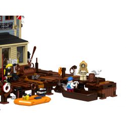 PANGU PG-12001 12001 PG12001 URGE 30104 non  CỬA HÀNG ĐỒ LẶN OLD FISHING HOUSE bộ đồ chơi xếp lắp ráp ghép mô hình Creator DIVE SHOP Sáng Tạo 2841 khối