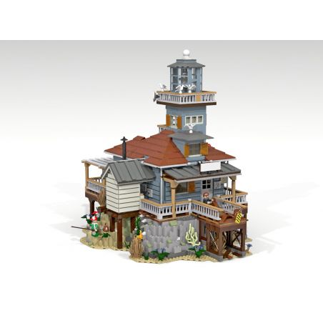 PANGU PG-12002 12002 PG12002 URGE 30105 non  NHÀ CÂU CÁ CŨ bộ đồ chơi xếp lắp ráp ghép mô hình Town THE LIGHTHOUSE Thị Trấn 2361 khối