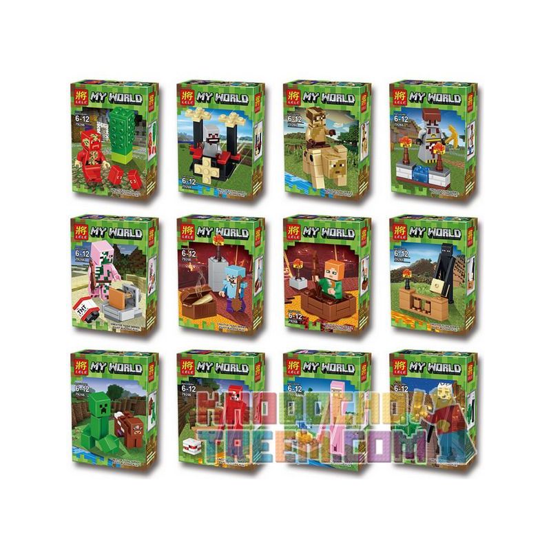 LELE 79266 non  GÓI MINIFIGURE 12 bộ đồ chơi xếp lắp ráp ghép mô hình Minecraft MY WORLD Game Xây Dựng