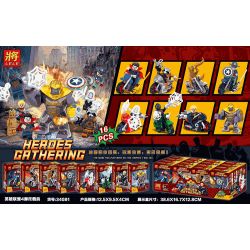 LELE 34081 non  LIÊN MINH HUYỀN THOẠI 4 XE MÔ TÔ 8 LOẠI bộ đồ chơi xếp lắp ráp ghép mô hình Super Heroes HEROES GATHERING Siêu Nhân Anh Hùng