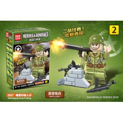 QuanGuan 100076 Quan Guan 100076 non  6 TỔ HỢP SÚNG PHÒNG THỦ CHIẾN TRANH M1 57MM CỦA MỸ bộ đồ chơi xếp lắp ráp ghép mô hình Heroes & Generals Anh Hùng Và Người Thường 235 khối