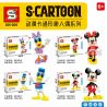 SHENG YUAN SY 801001A 801001B 801001C 801001D non  DISNEY 4 MÔ HÌNH DAISY MINNIE DONALD DUCK MICKEY MOUSE bộ đồ chơi xếp lắp ráp ghép mô hình S-CARTOON Chuột Mickey 1130 khối