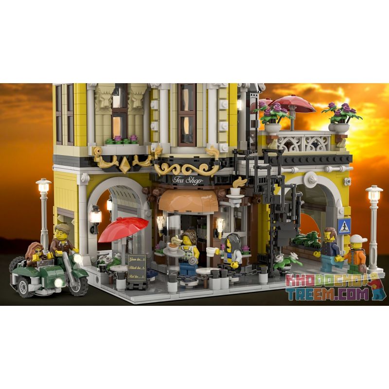 JIESTAR 89124 URGE 10187 non  QUÁN TRÀ bộ đồ chơi xếp lắp ráp ghép mô hình Creator THE TEA SHOP Sáng Tạo 2877 khối