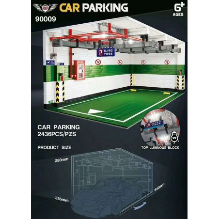 QIZHILE 90009 non  BÃI ĐẬU XE NGẦM CHỖ 1 8 tỷ lệ 1:8 bộ đồ chơi xếp lắp ráp ghép mô hình Creator Expert CAR PARKING Chuyên Gia Sáng Tạo 2436 khối