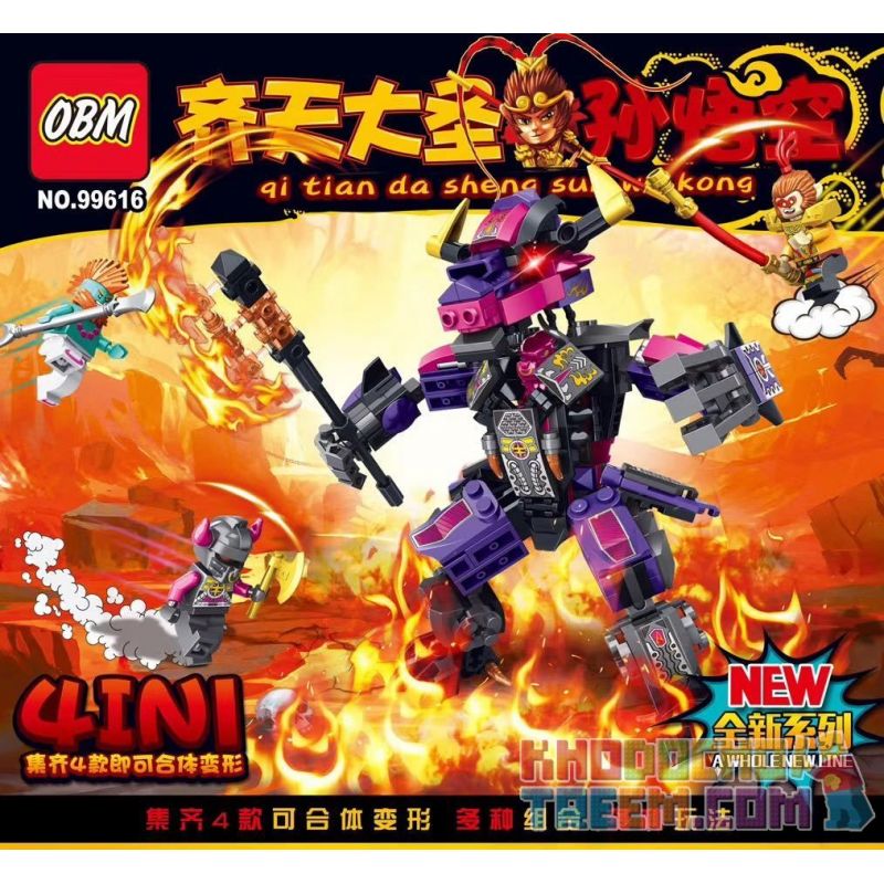 FROG BABY OBM 99616 non  MONKEY KING 4 KẾT HỢP BULL DEMON bộ đồ chơi xếp lắp ráp ghép mô hình Monkie Kid Tây Du Ký Tôn Ngộ Không 357 khối